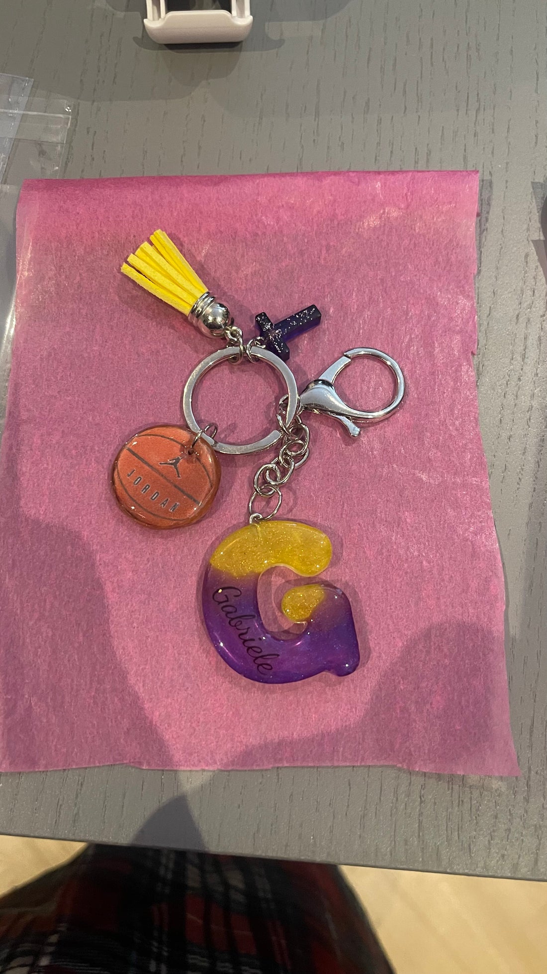 Portachiavi Personalizzati con Iniziale e Dettagli Basket