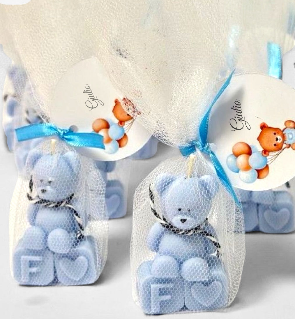 Candela con Orsacchiotto - Bomboniera Artigianale