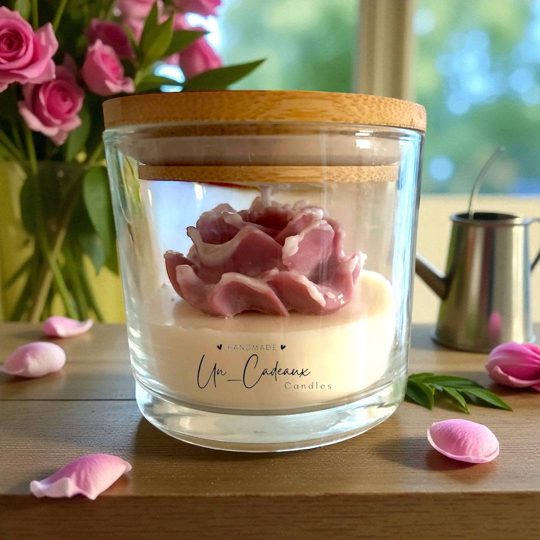 Esempio Bomboniera – Candela con Fiore artigianale
