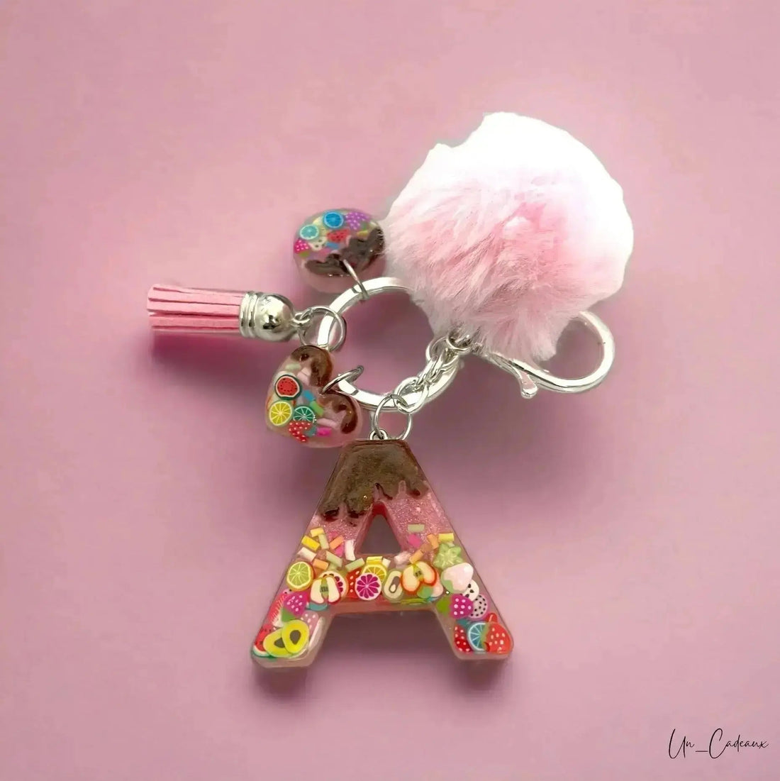 Portachiavi in Resina Frutta e Cioccolato. Accessorio Unico e Personalizzabile - Un_Cadeaux
