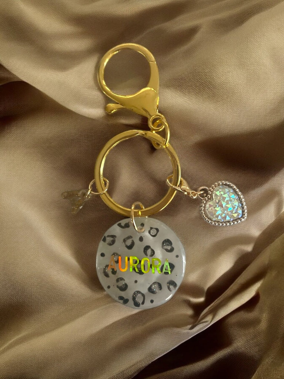 Portachiavi Personalizzato āAuroraā in Resina con Design Animalier - Un_Cadeaux