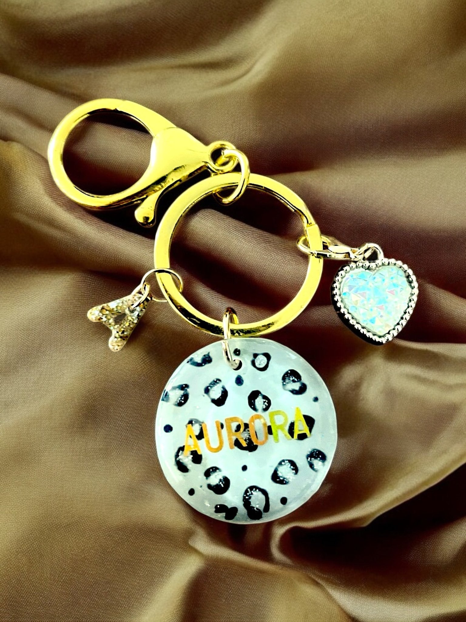 Portachiavi Personalizzato “Aurora” in Resina con Design Animalier - Un_Cadeaux