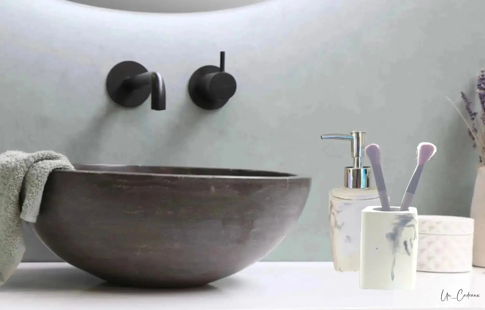 Set lavabo con dispencer e bicchiere - Un_Cadeaux