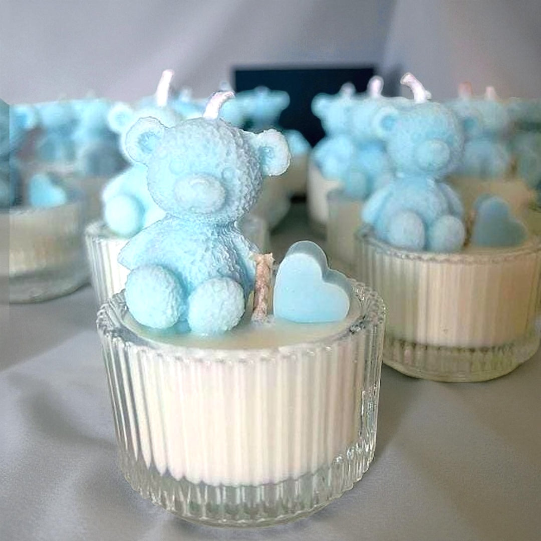 Candela con Orsacchiotto - Bomboniera Artigianale