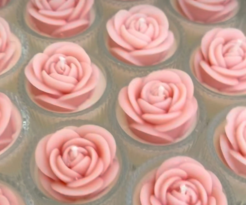 Candela Fiore Rosa - Bomboniera Artigianale