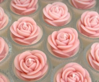 Candela Fiore Rosa - Bomboniera Artigianale