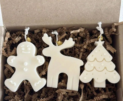 Set 3 Candele Natalizie Artigianali - Trio Christmas Joy