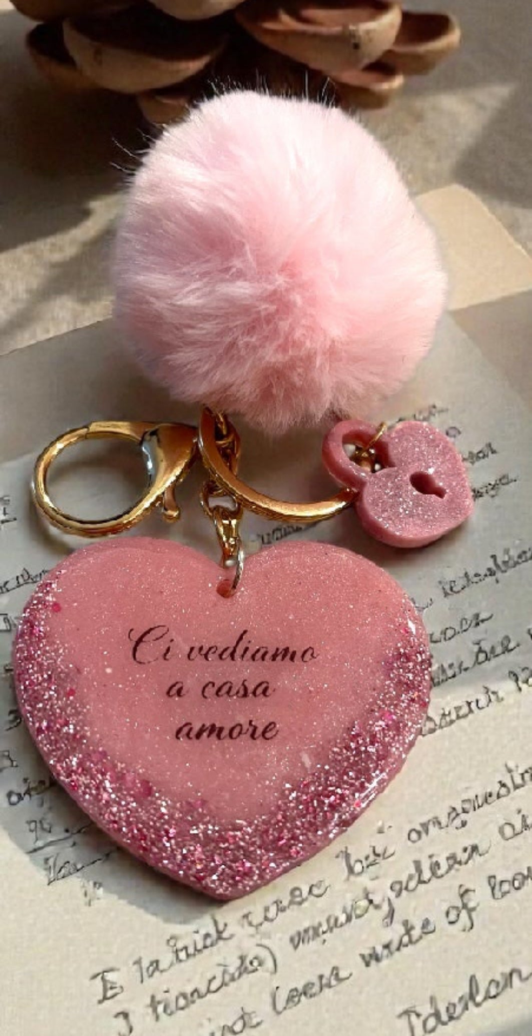 Portachiavi Cuore in Resina Personalizzato