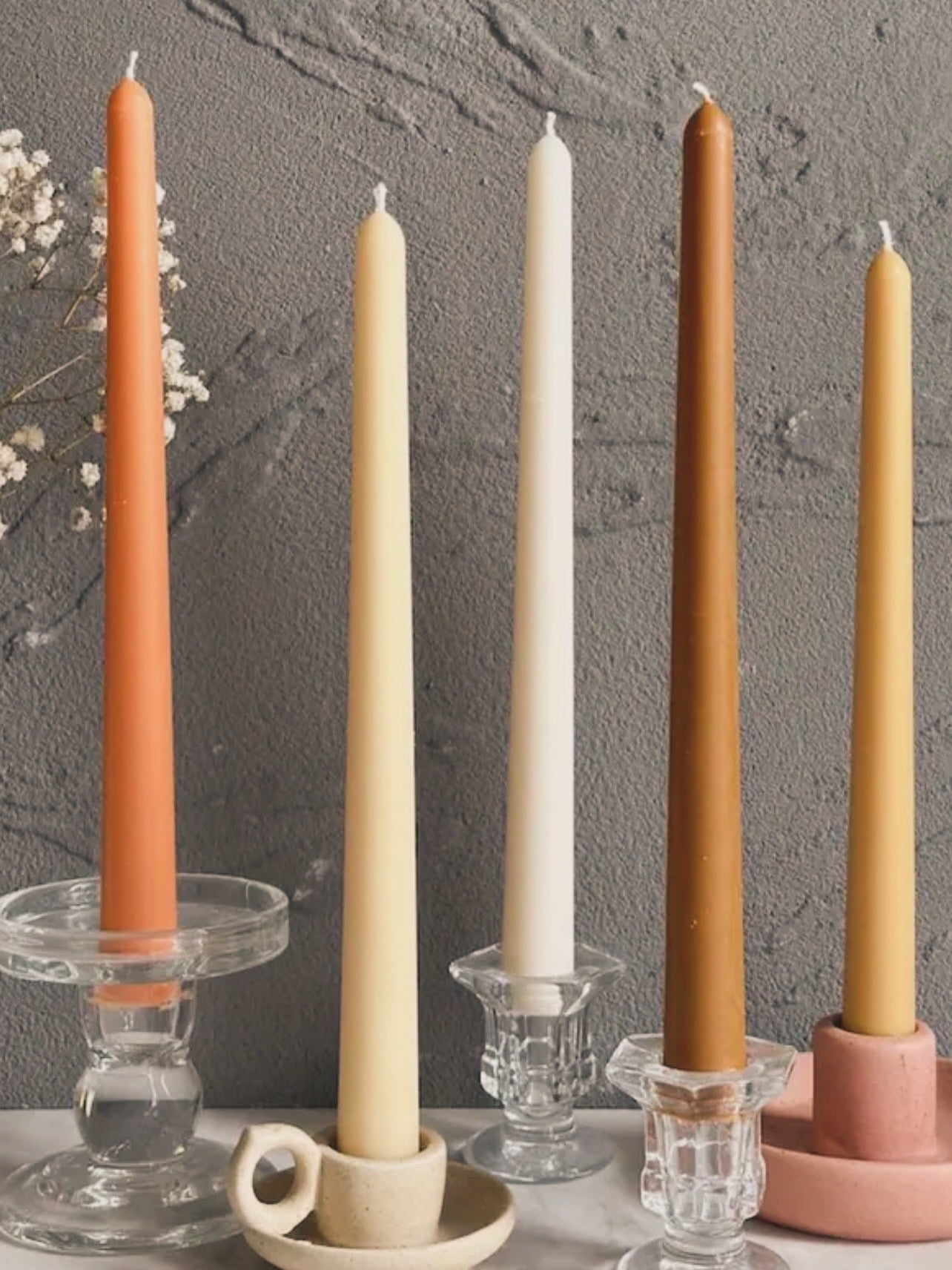 🕯️ Candela Liscia – Set da 3 pezzi (26 cm)