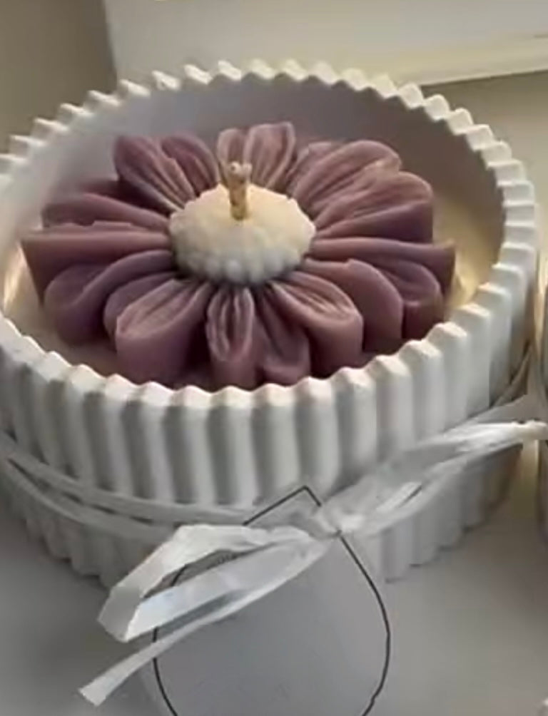 Candela Fiore Rosa - Bomboniera Artigianale