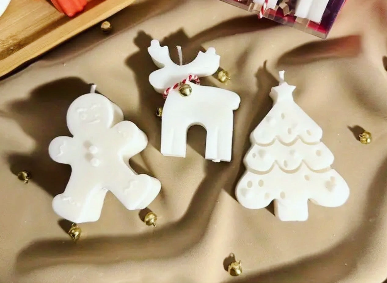 Set 3 Candele Natalizie Artigianali - Trio Christmas Joy