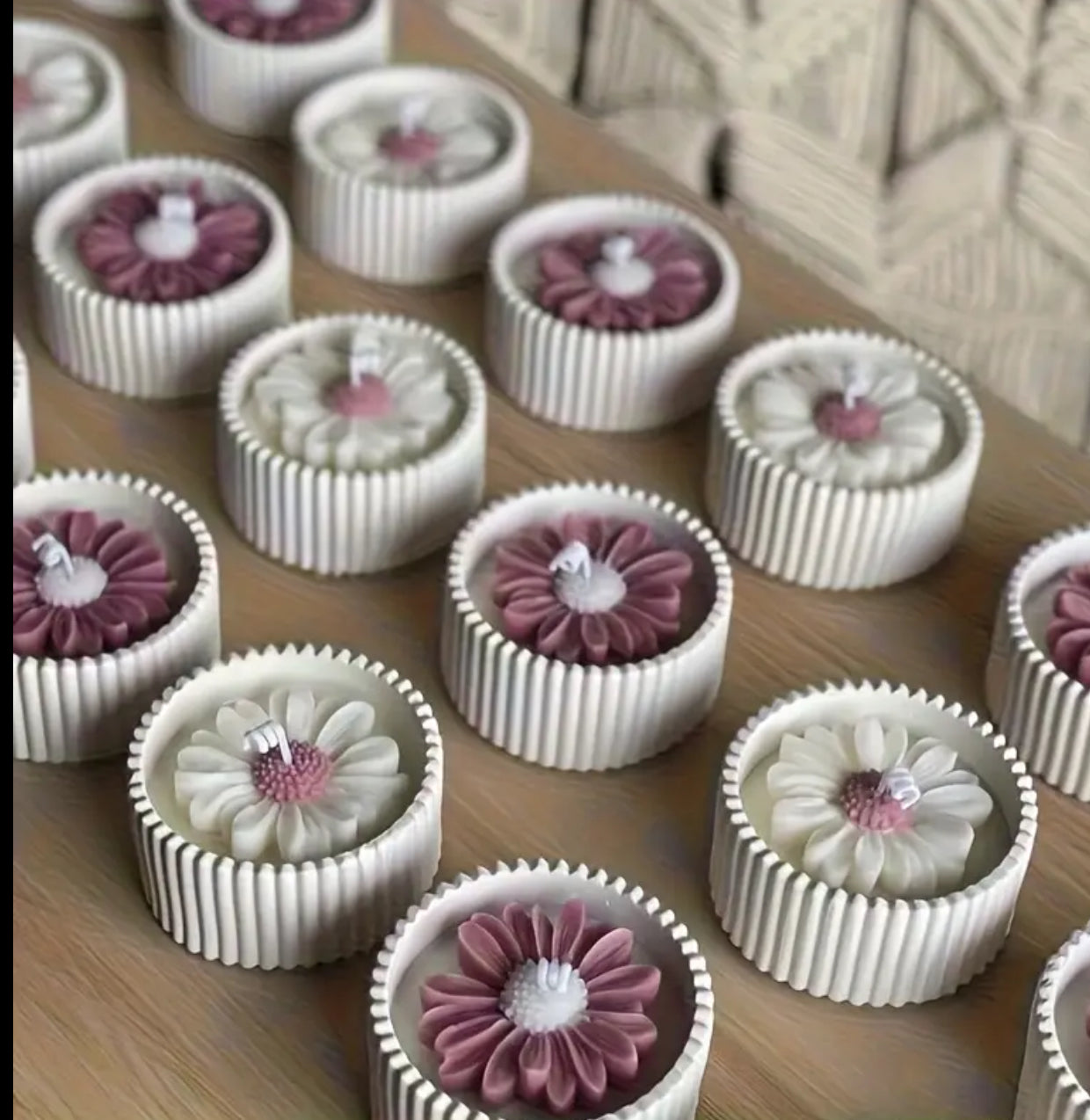 Candela Fiore Rosa - Bomboniera Artigianale