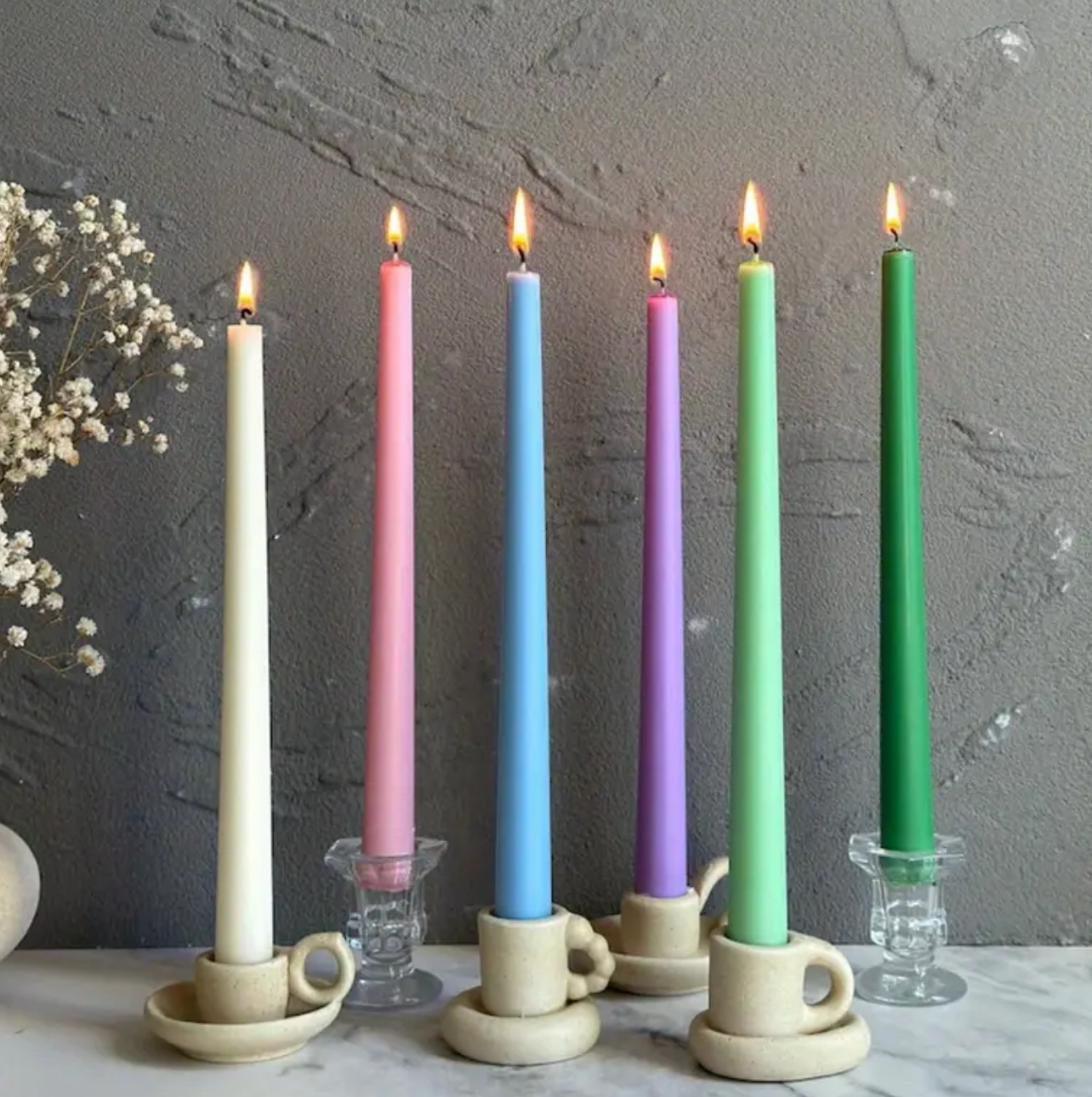 🕯️ Candela Liscia – Set da 3 pezzi (26 cm)