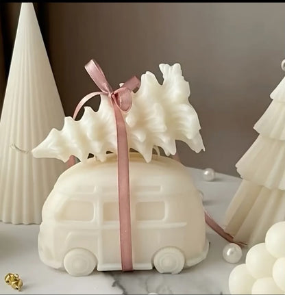 Set Furgoncino di Natale con Albero - Candele Artigianali