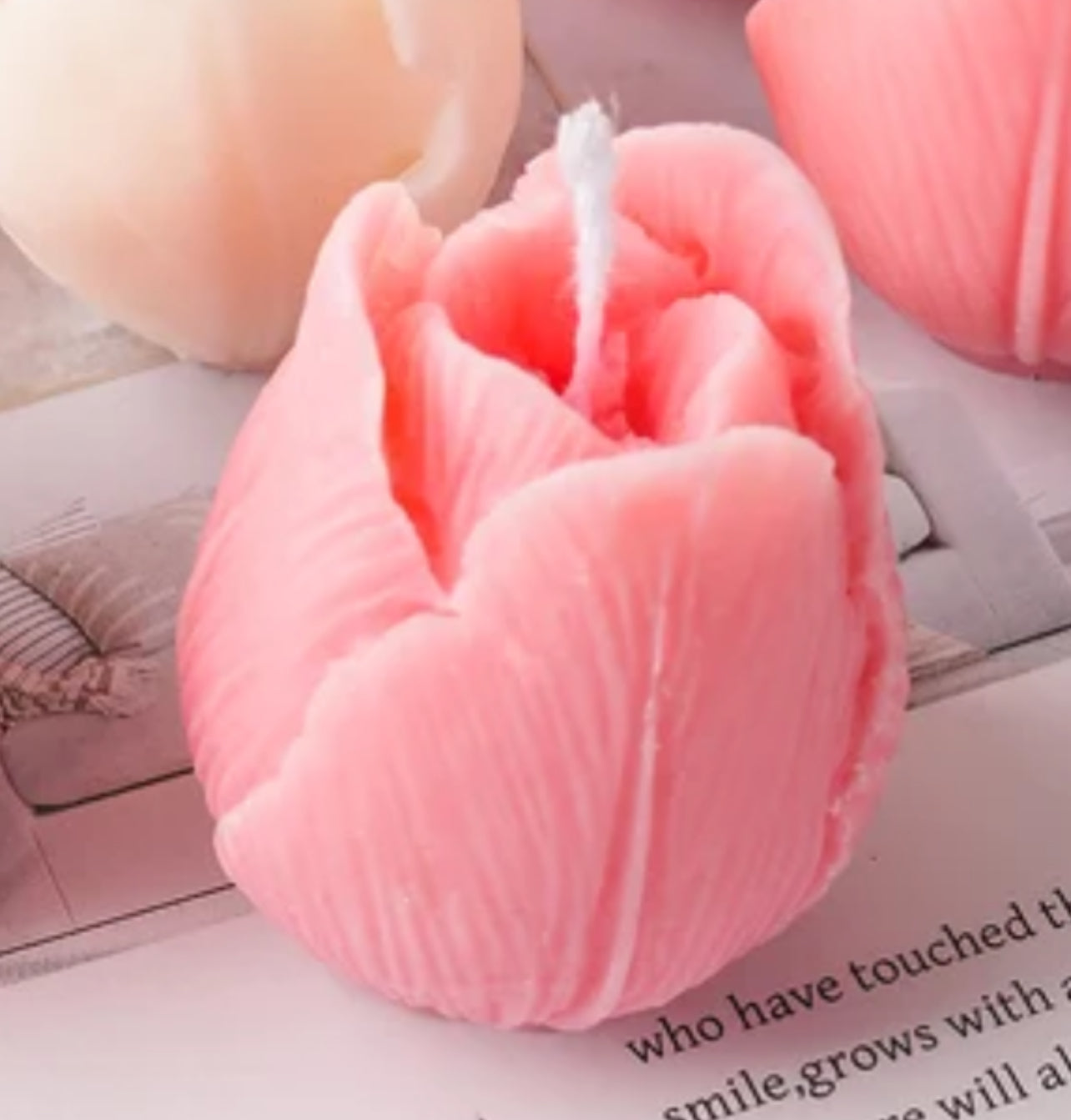 Candela Fiore Rosa - Bomboniera Artigianale