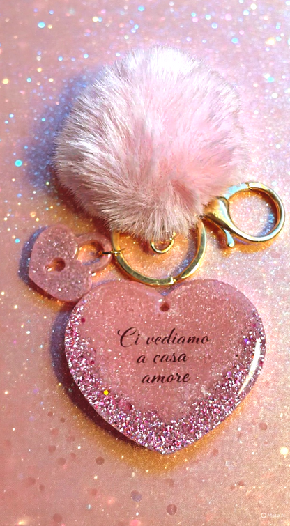 Portachiavi Cuore in Resina Personalizzato