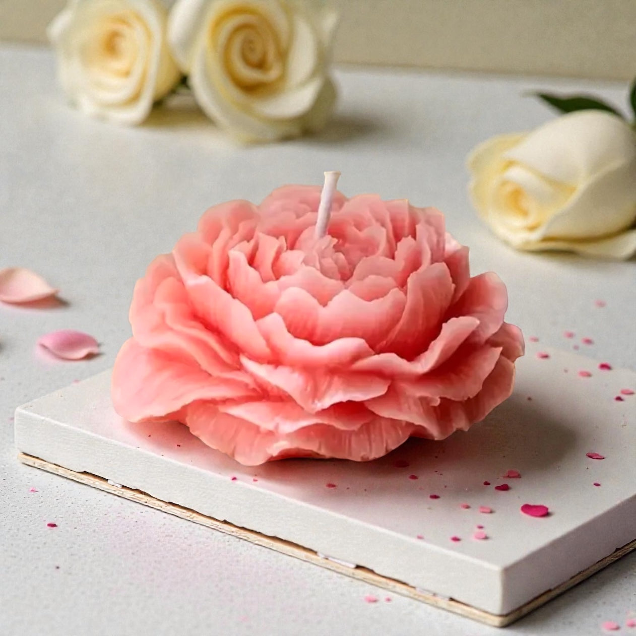 Candela Fiore Rosa - Bomboniera Artigianale