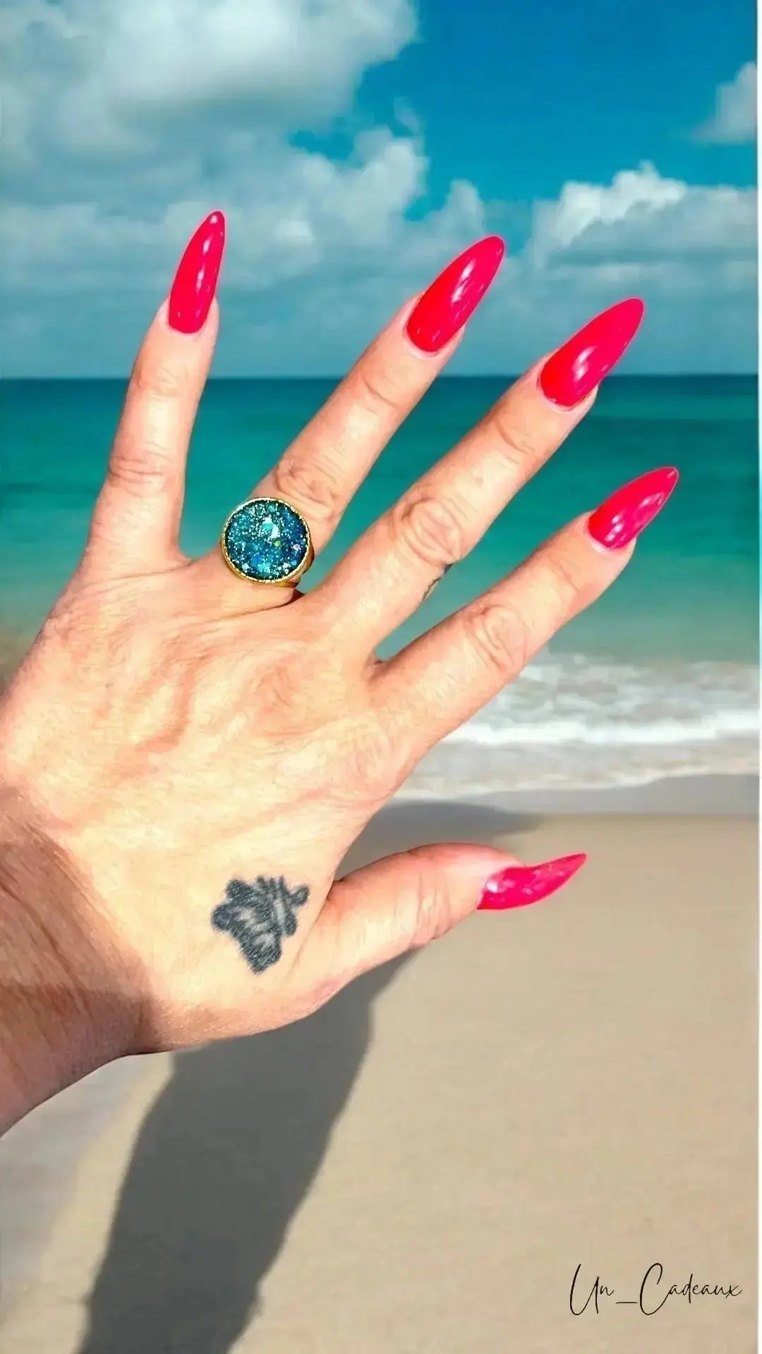 Anello Turchese con lurex e acciaio