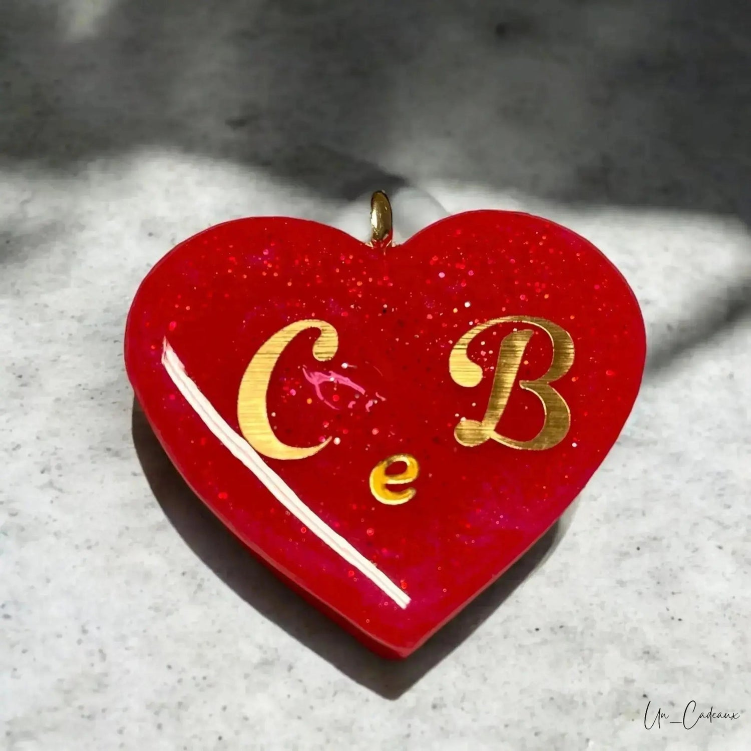 Ciondolo in Resina Cuore Rosso Personalizzabile❤️ - Un_Cadeaux