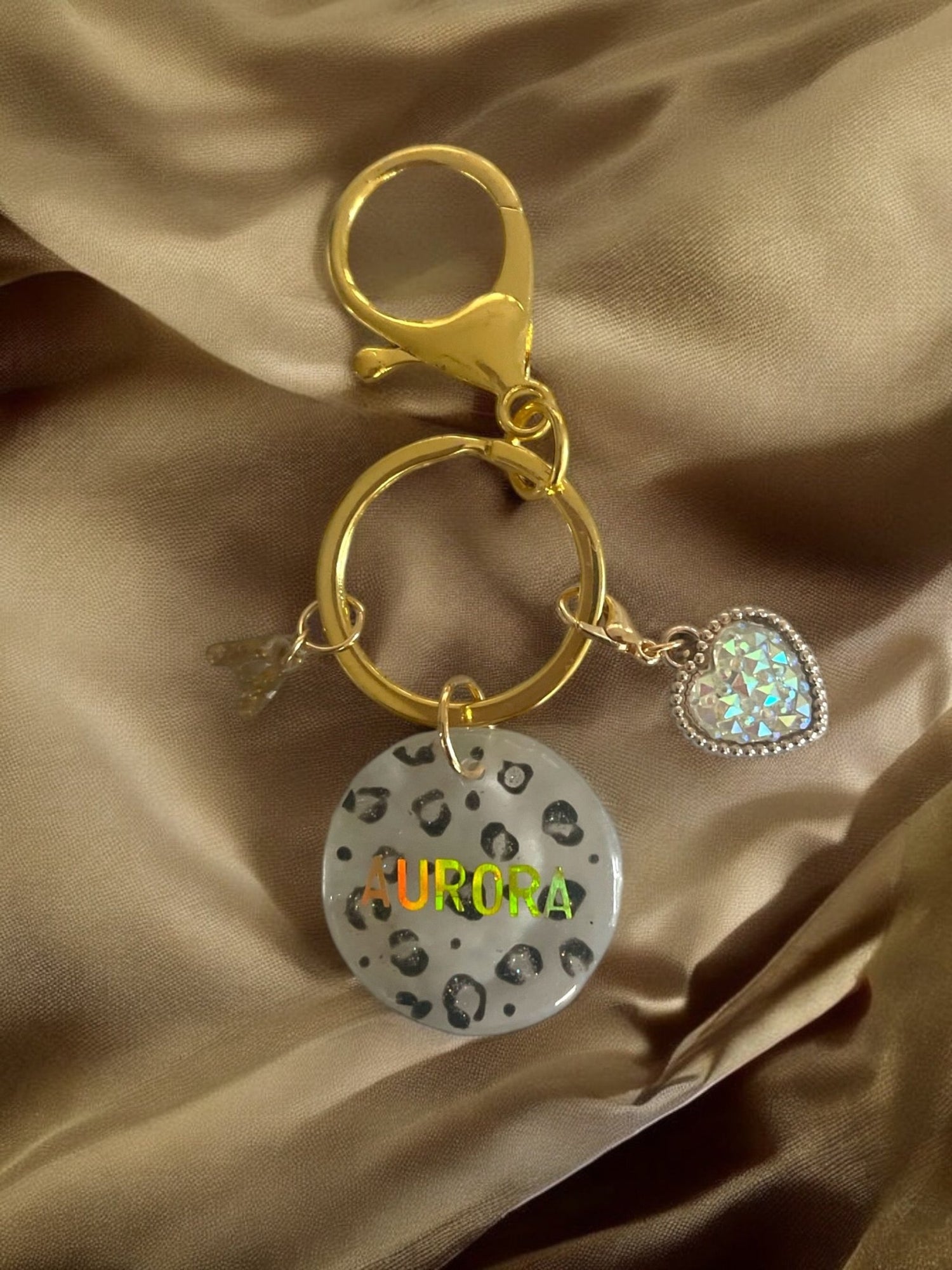 Portachiavi Personalizzato “Aurora” in Resina con Design Animalier - Un_Cadeaux